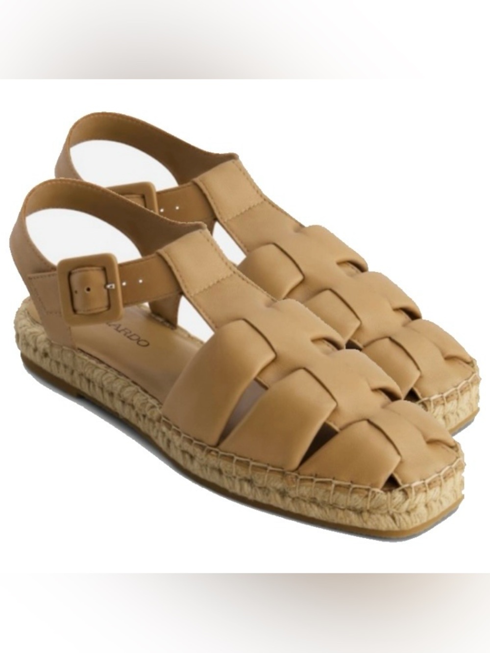 Bernardo Monri Woven Espadrille Sandals in Tan leather 10M
